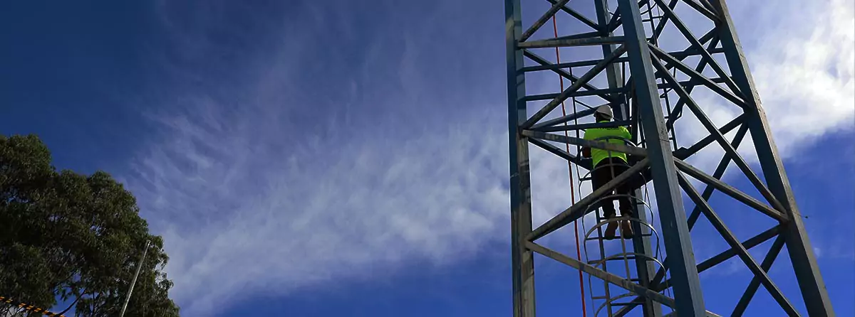 ProChoice rigger climbing a tower crane on a Sydney construction site